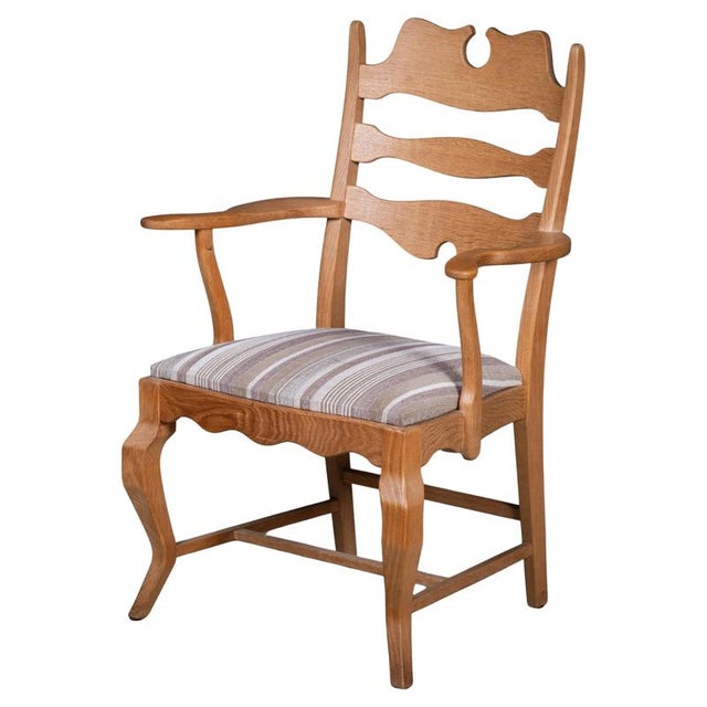 Mid-Century Modern Razorblade Armchair in Oak by Henning Kjærnulf, 1960s For Sale - Image 11 of 11