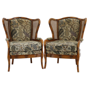 Set of Rattan Armchairs, Italy, 1960s
