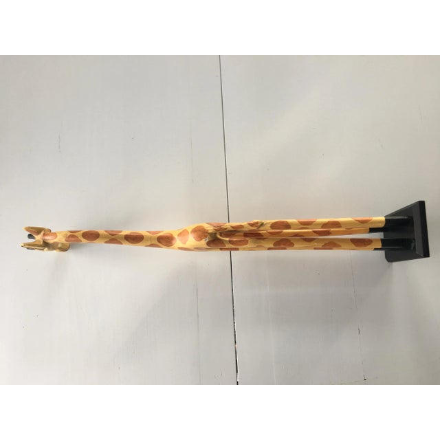 Giraffe Hand Carved from Wood, 1990s For Sale - Image 10 of 11