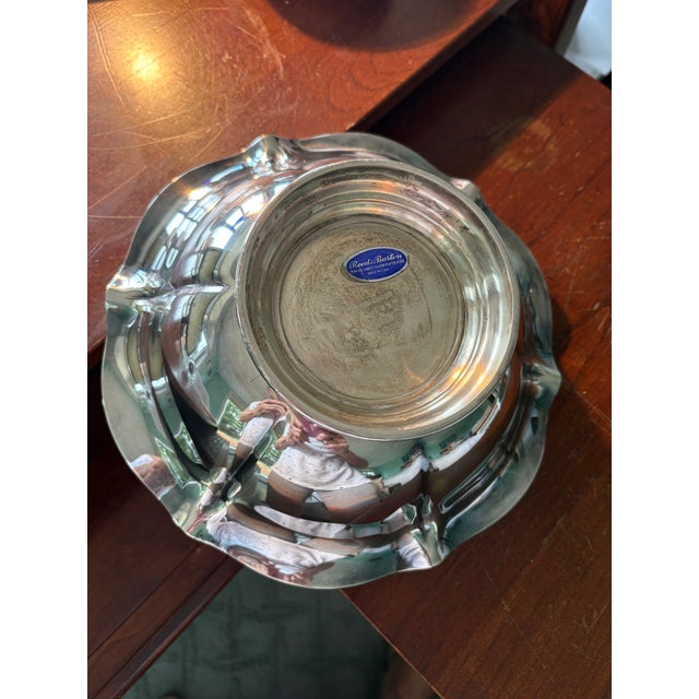Organic Modern Silver Plated Scalloped Bowl For Sale - Image 4 of 5