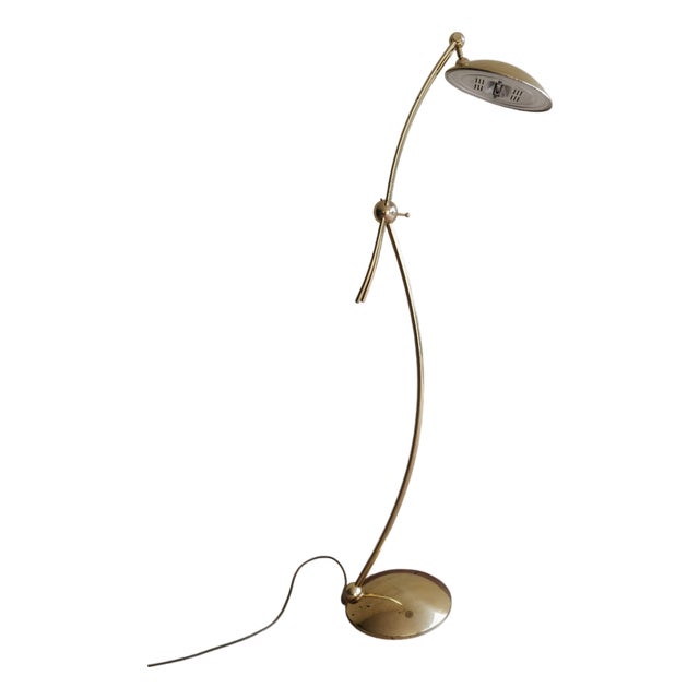 Brass Floor Lamp by Luigi Colani, Italy, 1970s For Sale