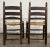 Brown Vintage Primitive Turned Wood Woven Seat Ladderback Chairs, Pair For Sale - Image 8 of 10