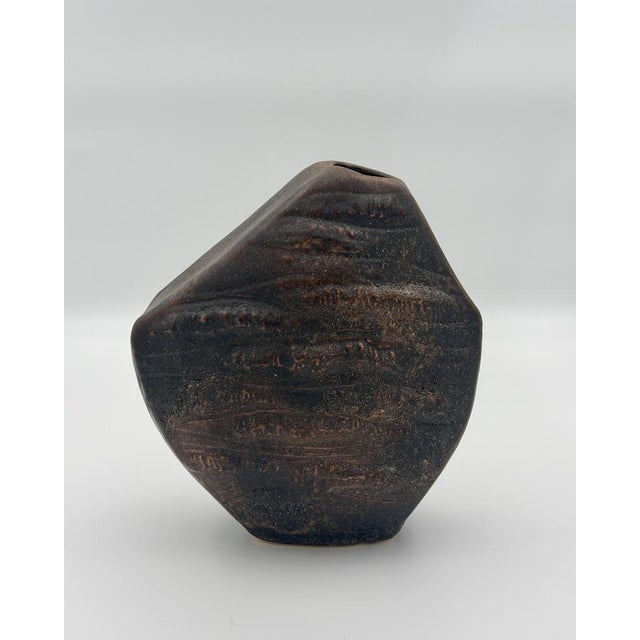 Brutalist Studio Ceramic Vase For Sale - Image 4 of 4