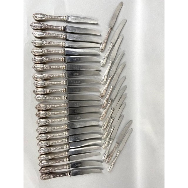 Mid 19th Century French Silver Knife Set - Complete 34-Piece Collection For Sale - Image 9 of 12
