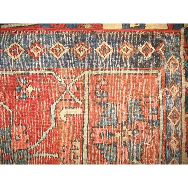 Zabihi Collection Pictorial Animal Figure Antique Persian Serapi Carpet - 11'1" x 15'1" For Sale - Image 12 of 18