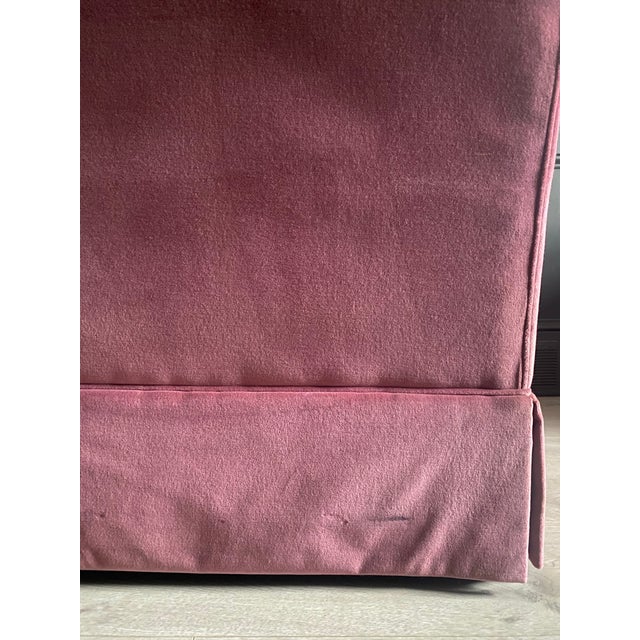 1980s Vintage Velvet Ethan Allen English Roll Armchair For Sale - Image 9 of 9