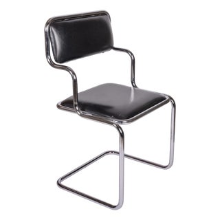 Black Leather Chair from the Mánes Exhibition Hall For Sale