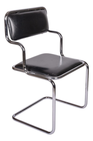 Black Leather Chair from the Mánes Exhibition Hall