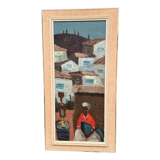 Tage Gavik, Street Vendor in Turkey, 1950s, Oil on Canvas, Framed For Sale