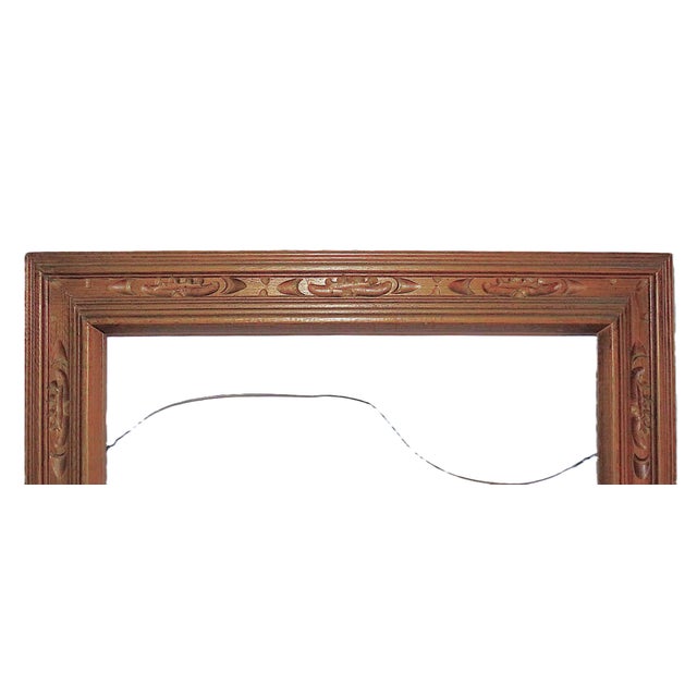 Mid-Century Modern Vintage Carved Wood Picture Frame Fits 26" X 20" Rabbet Opening For Sale - Image 3 of 4