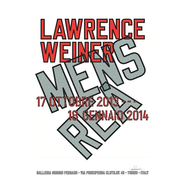 2013 Lawrence Weiner 'Mens Rea' Contemporary Gray,Red,White USA Offset Lithograph For Sale