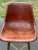 1960s leather wrapped fiberglass side bucket/shell chairs. Chairs have chunky white stitching and rustic leather band...