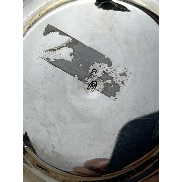 1990s Italian Set of Salt and Pepper and Toothpick Set in 800 Silver and Crystal, 1990s, Set of 2 For Sale - Image 5 of 9