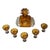 1930s Bohemian Amber Crystal Decanter Set – 6 Piece Art Deco Karl Palda Style For Sale