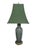 Fabulous hollow glass lamp, painted or fired glass? Great art nouveau design molded in with a gold painted base. Very rare...