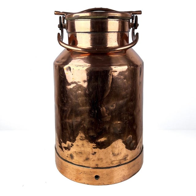 Large Antique Copper Milk Can For Sale - Image 11 of 11