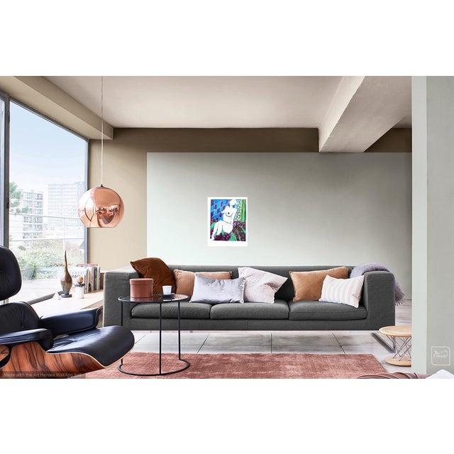 "Lady in White" Gouache and Ink Contemporary Painting by Listed Artist Martha Holden For Sale In Los Angeles - Image 6 of 7