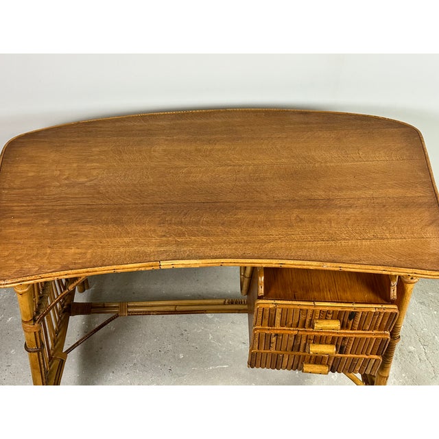 1960s Vintage Rattan Desk, 1960s For Sale - Image 5 of 12