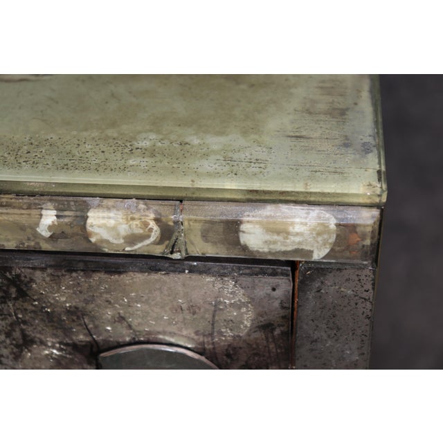 1950's Hollywood Regency Distressed Mirrored Serge Roche Attributed Vanity For Sale - Image 12 of 15