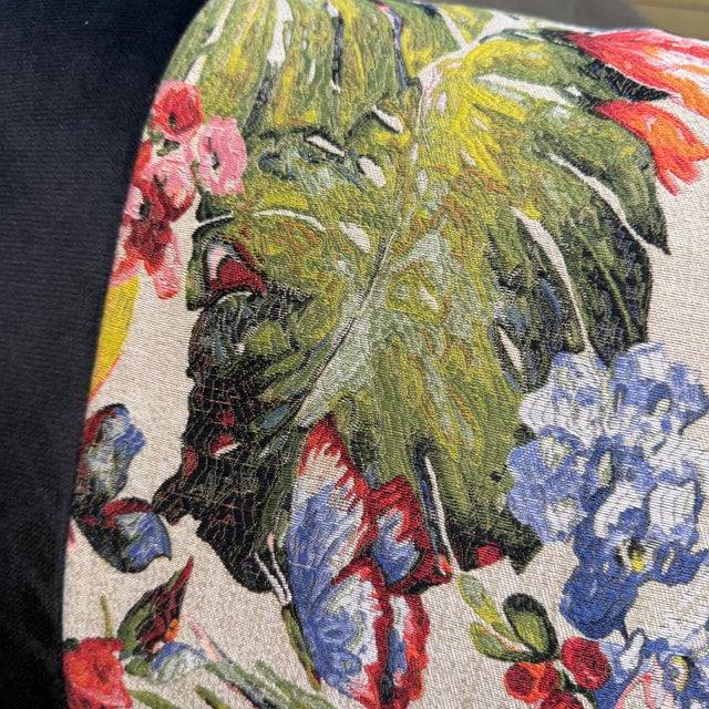 Handmade Black Velvet Lumbar Cushion Cover For Sale - Image 9 of 14