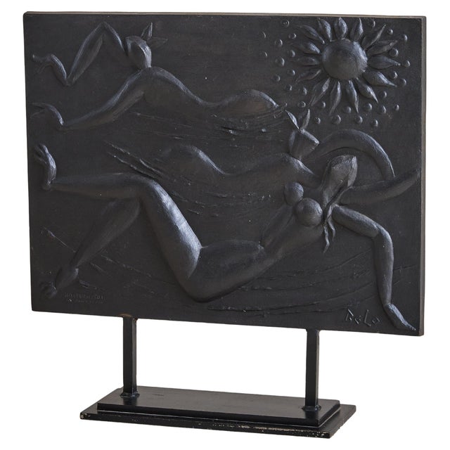 1980s French Cast Iron Sculpture with Figural Motifs by René Coutelle For Sale - Image 17 of 18