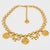 Louis Feraud Paris Gilt Metal Choker Necklace with Brand Logo Charms For Sale - Image 4 of 9