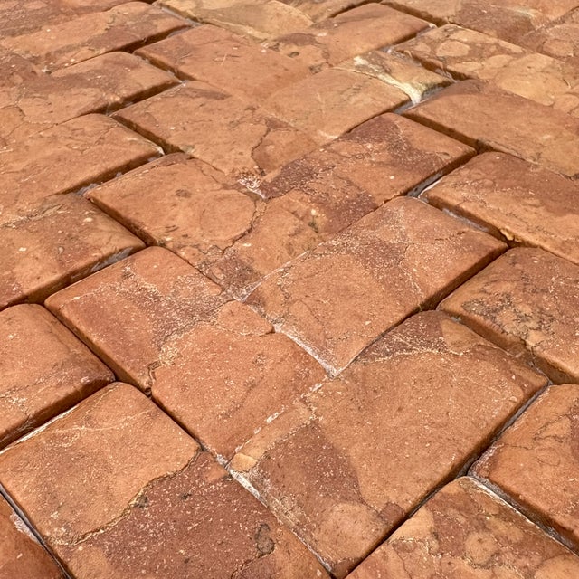 Mediterranean Rosso Verona Marble Honed 1" X 2" Herringbone Mosaic For Sale - Image 3 of 4