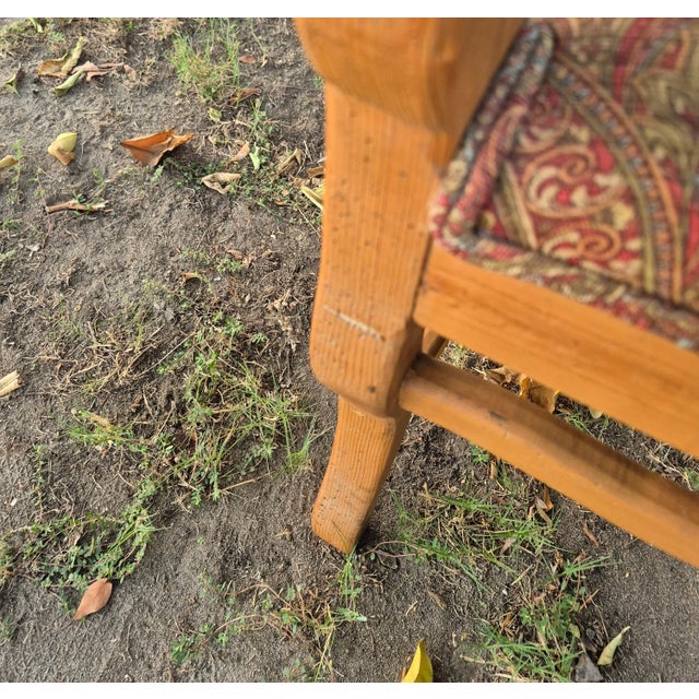Wood Vintage Mid-Century French Provincial Style Open Armchairs With Tapestry Brocade - A Pair For Sale - Image 7 of 16
