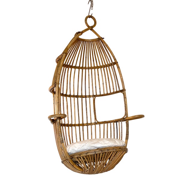 Hanging Bamboo Armchair, 1970s For Sale