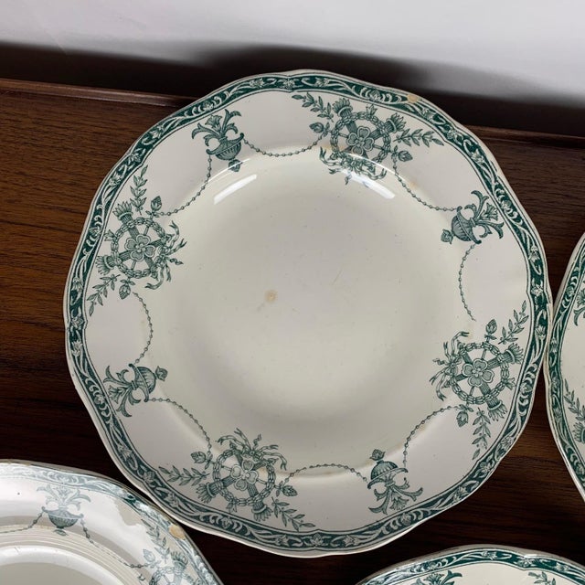 Compiègne Flat and Deep Plates from Longwy Factory, 1890s, Set of 6 For Sale - Image 14 of 18