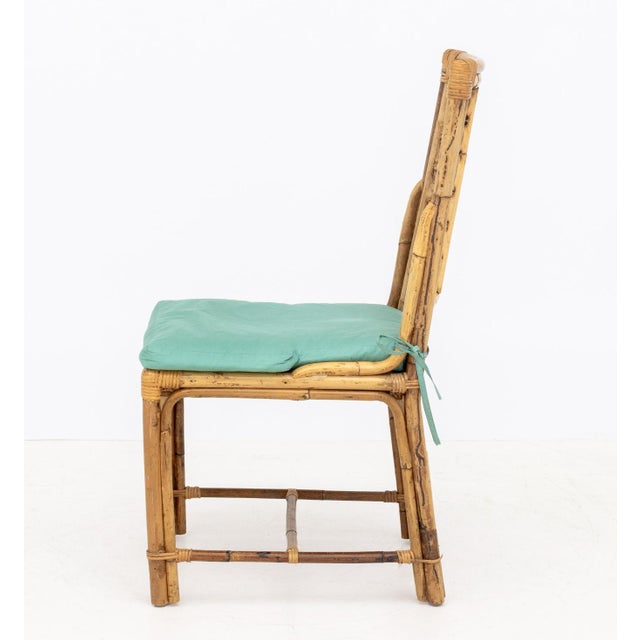 Late 20th Century Chinese Chippendale Style Bamboo Side Chair For Sale - Image 5 of 9