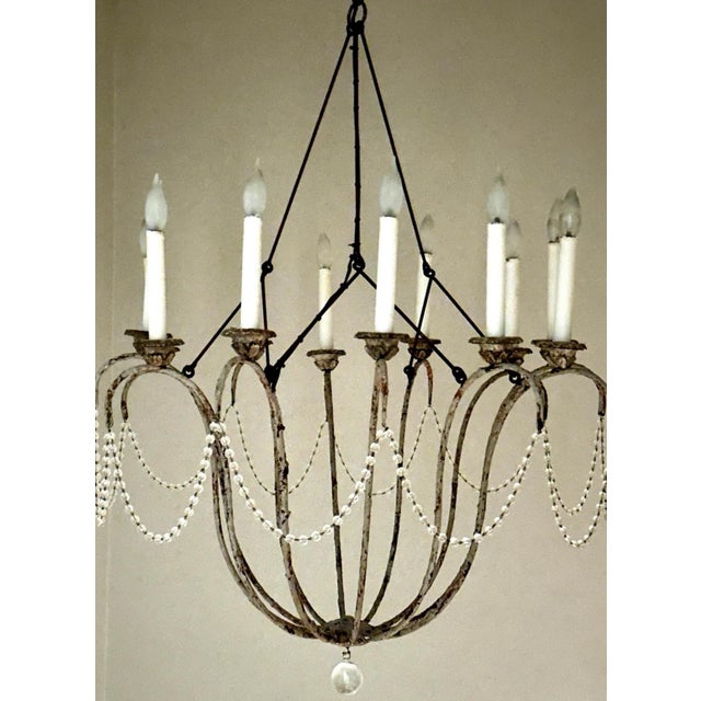 Niermann Weeks 12-Light Italian Style Iron Chandelier With Chain Swags For Sale - Image 9 of 12