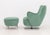 Teal Vladimir Kagan Barrel Swivel Chair and Ottoman For Sale - Image 8 of 10