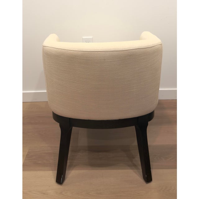 West Elm Pair of West Elm Oliver Modern Barrel Chairs in Cream For Sale - Image 4 of 8