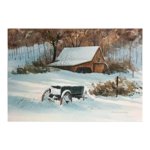 James Feriola, Snowy Barn and Wagon, Painting