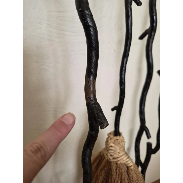 Black 1980s Brutalist Post Modern Iron Fireplace Tools For Sale - Image 8 of 10