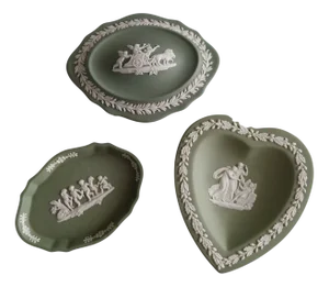 Early 19th Century Ceramic Trinket Holders Set from Wedgwood, Set of 3