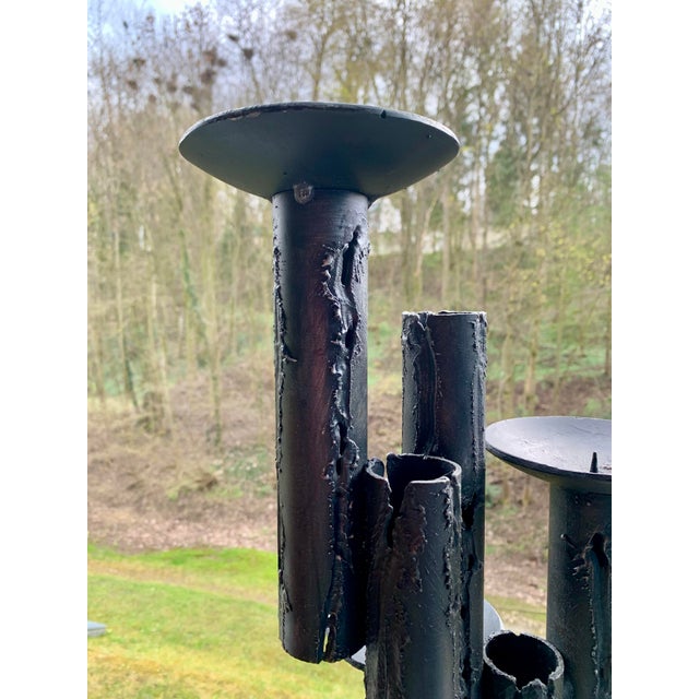 Brutalist Cast Iron Candlestick, 1970s, in Flawless conditions. Designed 1960 to 1969