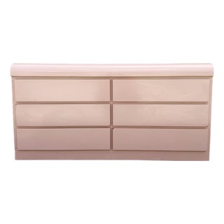 Postmodern Pink Gloss Laminate Waterfall Dresser For Sale