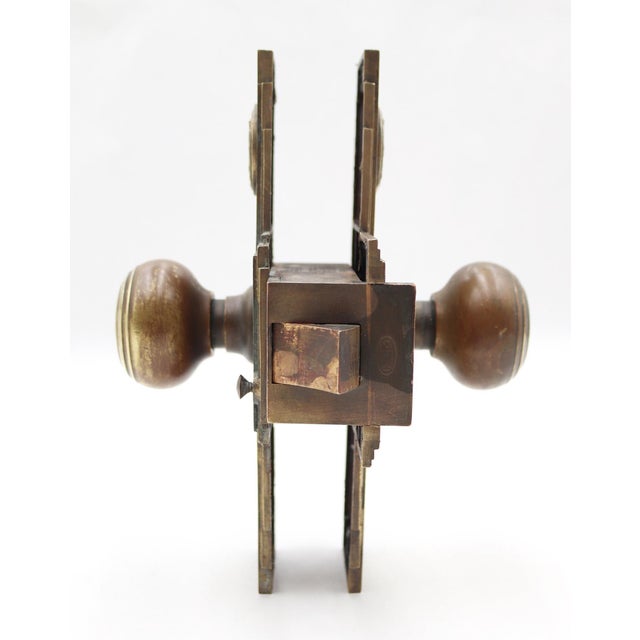 Mid 20th Century Vintage Bronze Philadelphia Civic Center Monolock Door Knob Set For Sale - Image 5 of 8