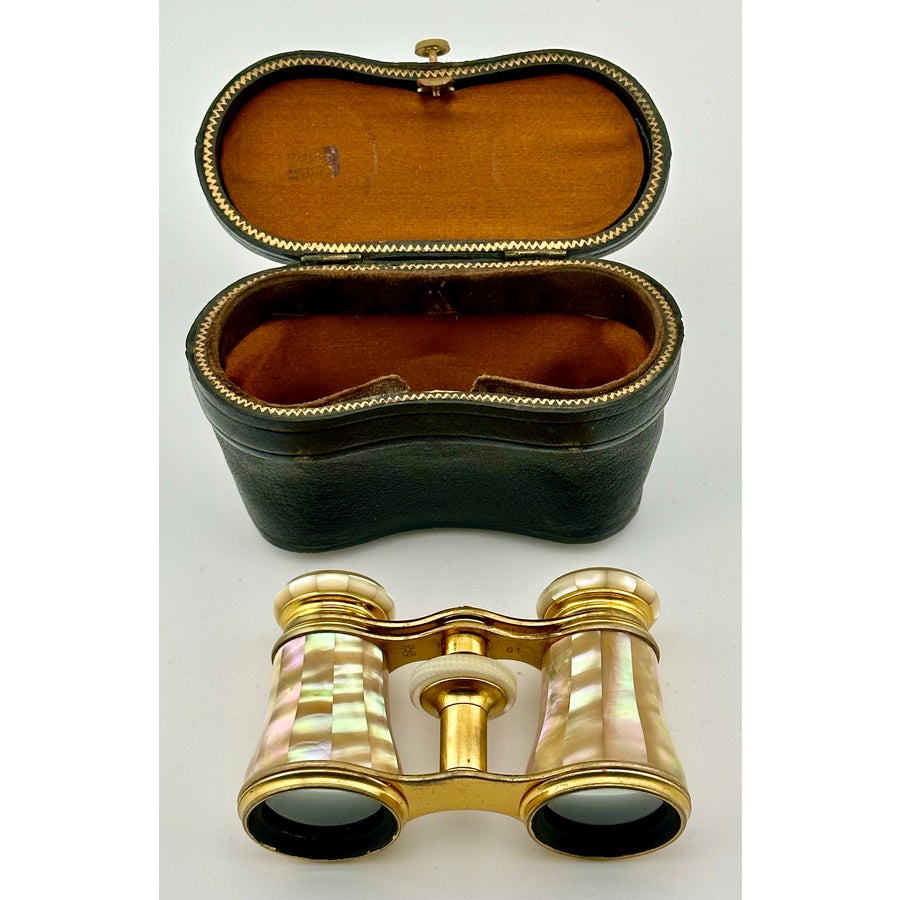 Beautiful Antique French Gold Gilt & Genuine Mother of Pearl Opera