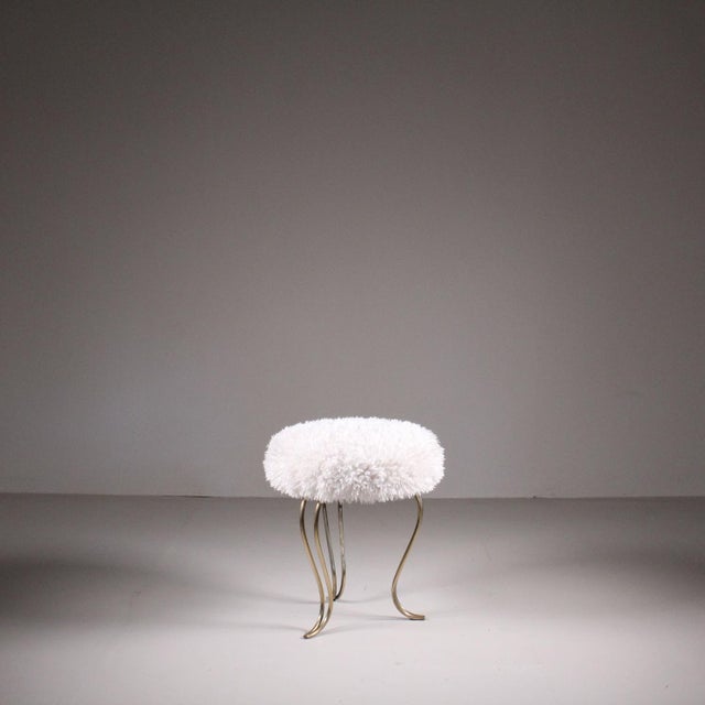 Set of Stools in Brass and Leather For Sale - Image 5 of 8