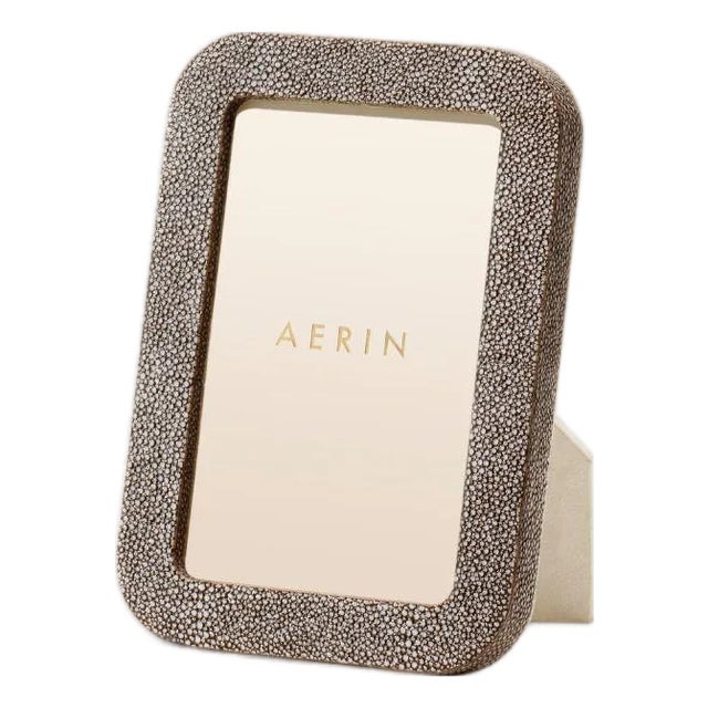 AERIN Modern Faux Shagreen Frame, Chocolate - 4" x 6" For Sale