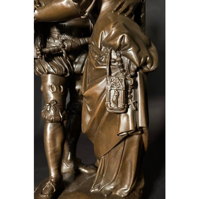 Late 19th Century Late 19th Century Antique French Bronze Sculpture Of Faust And Marguerite, By Guillaume Denièr For Sale - Image 5 of 10