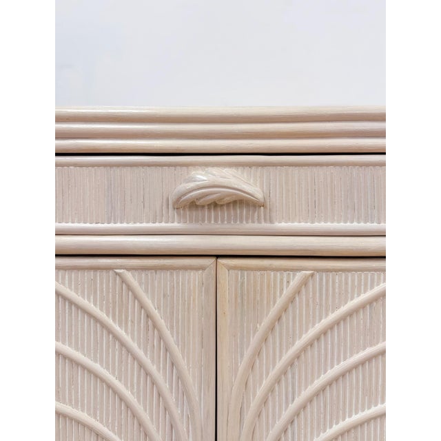 Wood Vintage Coastal Lightwash Blonde Pencil Reed Rattan Sideboard, Buffet, Credenza For Sale - Image 7 of 12