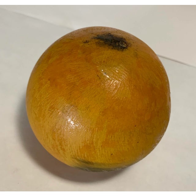 Contemporary Vintage Solid Art Glass Orange Paper Weight For Sale - Image 3 of 7