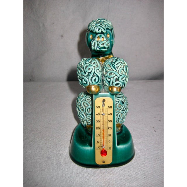 Mid-Century Modern French Early 20th Century Poodle Dog Figurine Thermometer For Sale - Image 3 of 7