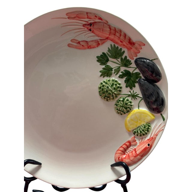 1980s Embossed Lobster Plates, Table Cloth & 4 Napkins, Set of 9 PCS For Sale - Image 4 of 9