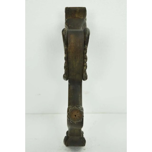 Pair of Mid 20th Century Pine Wood Griffins Furniture Carvings For Sale - Image 11 of 12