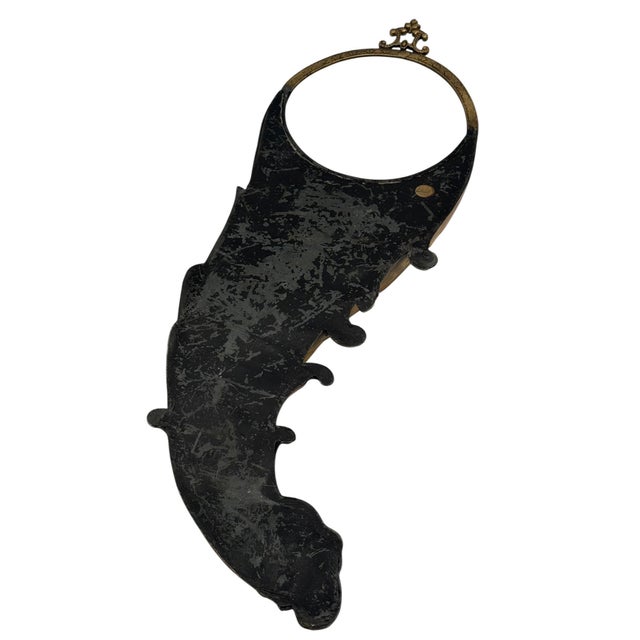 English Georgian Neoclassical Hand-Chased Brass Cornucopia Wall Pocket For Sale - Image 11 of 11